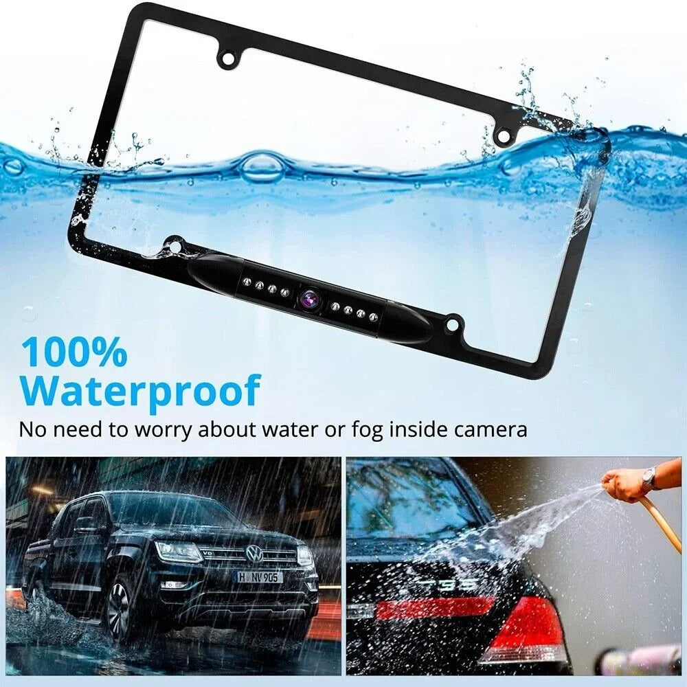Universal License Plate Waterproof Rear View Reverse Backup HD 8 LED Camera Kit